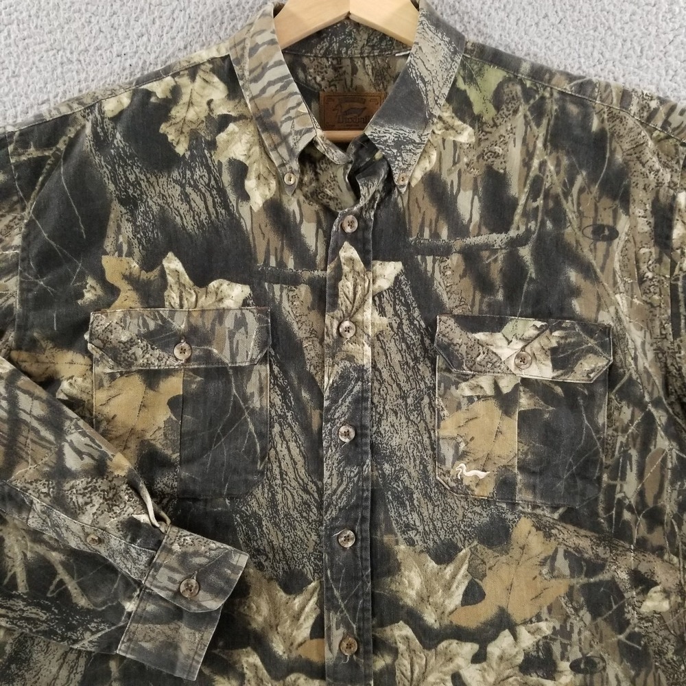 Duxbak Shirt XL Camo Mossy Oak Breakup Twill Hunting Outdoor Utility Workwear